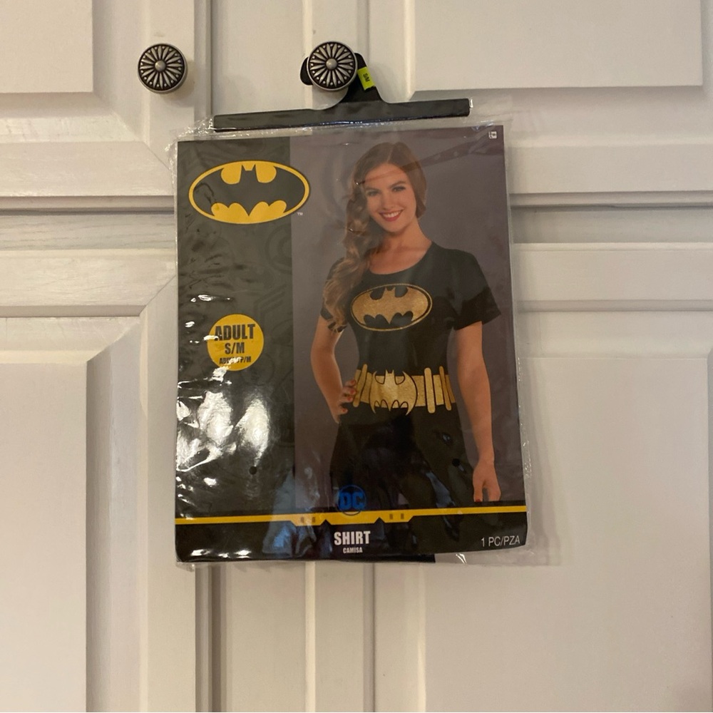 Adult women’s Batman or Batwoman shirt size small/medium. Fitted.
